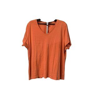 Women's St. John's Bay Short Sleeve V Neck Essential Tee - 4X-peach